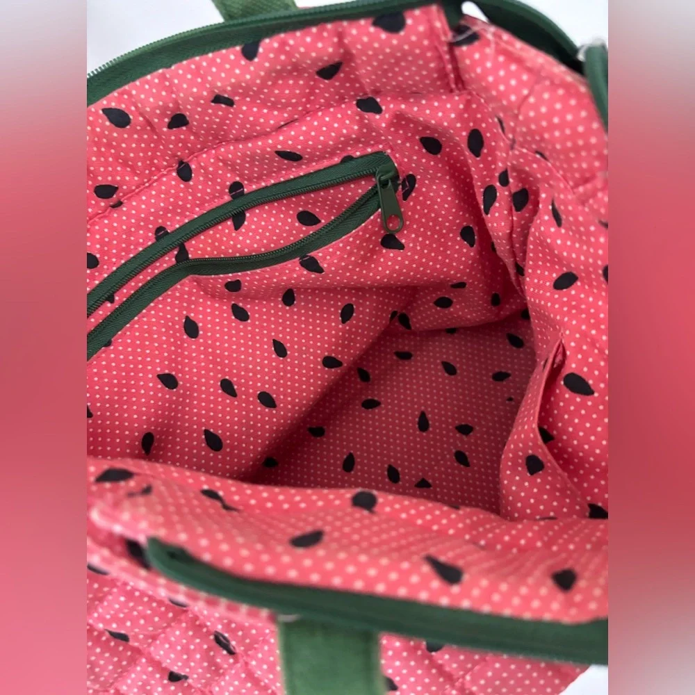Vintage Longaberger Watermelon Hand Bag Purse Summer Tote - Picture 6 of 10